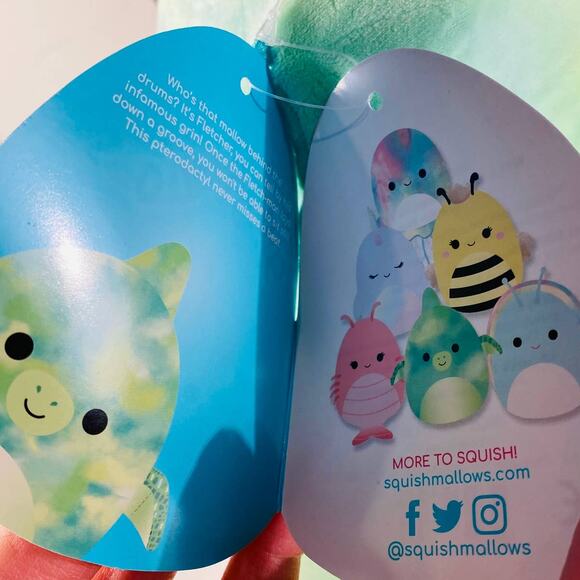 Squishmallow Fletcher Pterodactyl 11" Plush Dinosaur Green Stuffed Animal Pillow - Picture 8 of 8